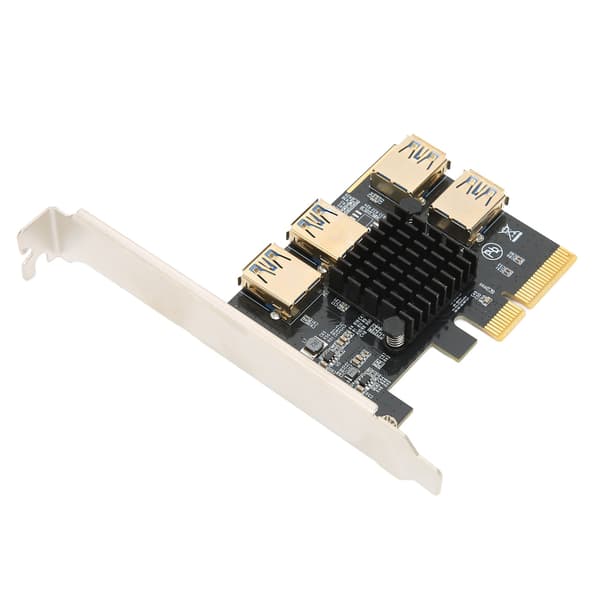 PCIe Riser-kort 1 til 4 PCI Express 16X Slot Adapter USB 3.0 Multiplikator til Mining