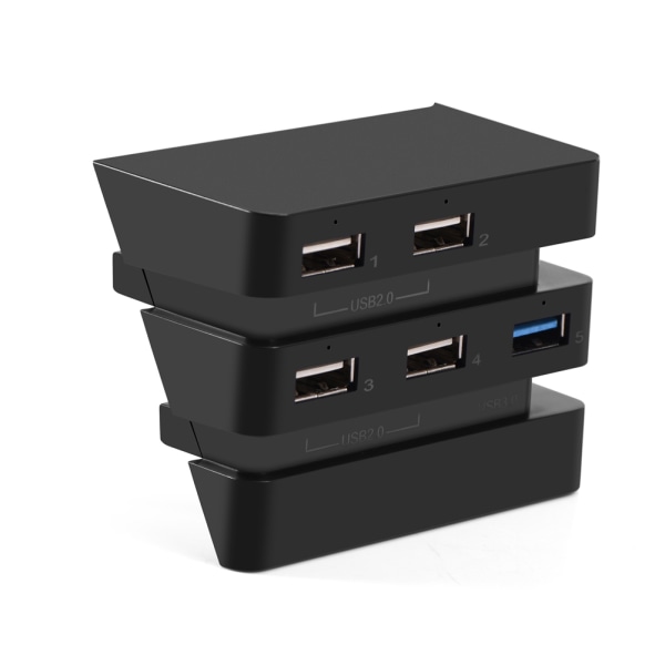Høyhastighets 5-porters USB Hub 2.0 & 3.0 Expansion Hub-kontrolleradapter for PS4 Pro-spillkonsoll