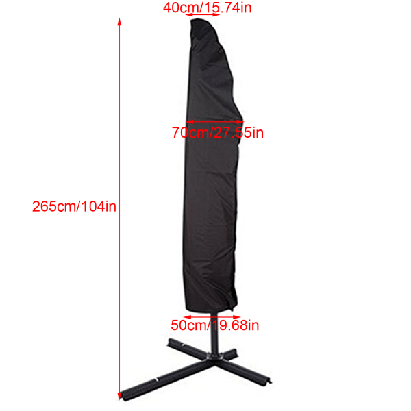 (265cm, produktstørrelse: 265CM*40CM (øverst) *70CM (midten) *50CM (nederst)) 210D udendørs vandtæt bananparaply Romersk paraply lige paraplycover