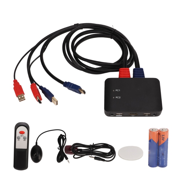 HD Multimedia Interface Switcher 2 indgange 1 udgang KVM Splitter Adapter til Mus Tastatur Bærbar Computer Printer Projektor