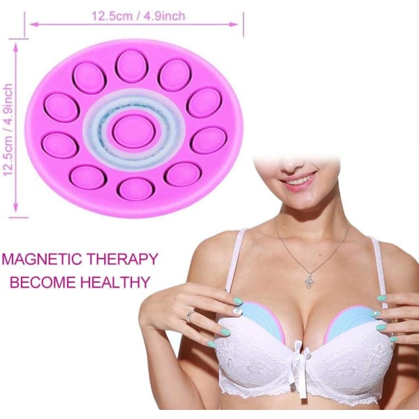 Trådlös USB bröstmassageapparat, bärbar elektrisk vibrerande bröstlyftare med värmekompressionsfunktion och fjärrkontroll förstärkt anti-sagging (lila