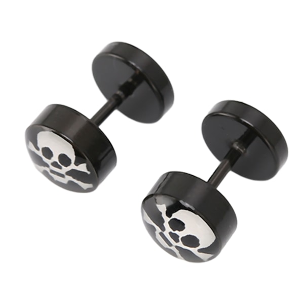 2 stk Skalleøredobber, Retro DIY Små Lette 14mm/0.6in Lengde Sorte Studder i Legering Materiale for Menn Hverdagsbruk