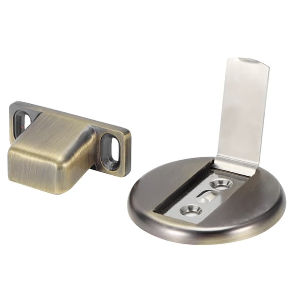 2 Sæt Antik Messing Rustfrit Stål Magnetisk Dørstopper Holder Dørstopper Tilbehør