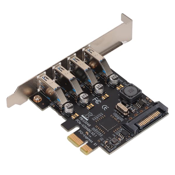 USB 3.0 PCIe Utvidelseskort 4 Porter 5Gbps Dataoverføring for Stasjonær Datamaskin