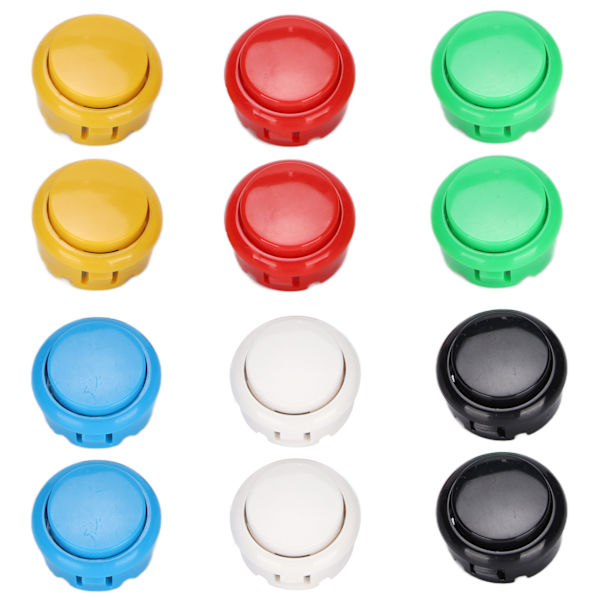 QM070919 12 st Arcade Joystick-knappar för spelkonsol Hållbara 30 mm Ersättningsknappar för Arcade Joystick-spelkonsol