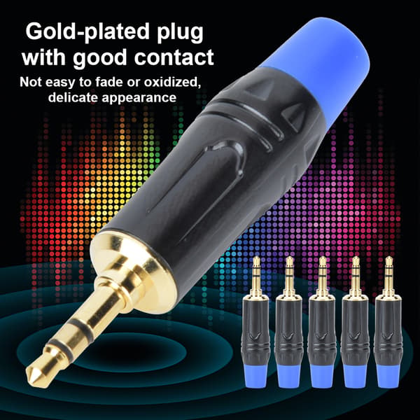 5 STK 3,5 mm Han til Han Stereo Lydkabel Adapter DIY Stik