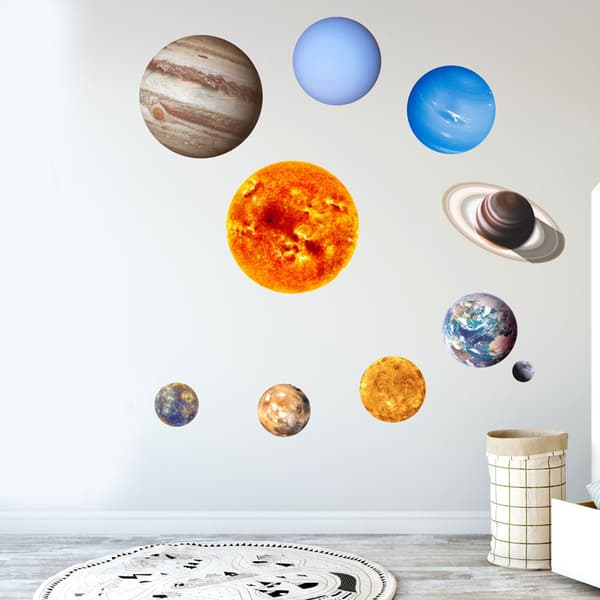 Sol System Selvlysende Veggdekorasjon Barnerom Soveromsdekor