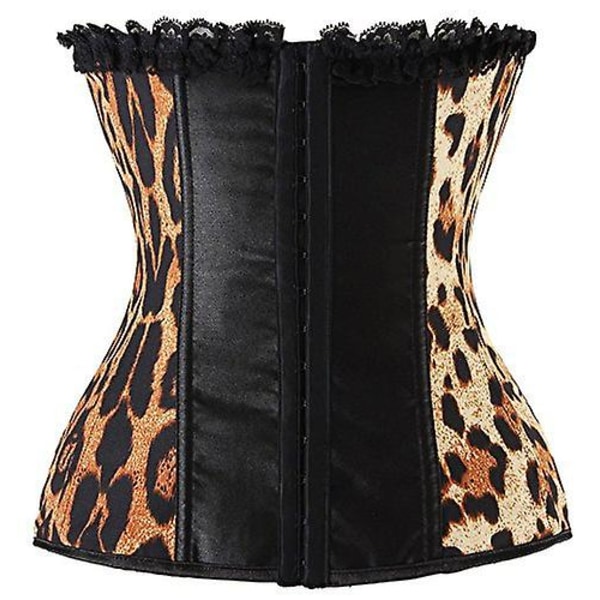 Sexig Djur Cosplay Set för Kvinnor Burlesk Leopardtryckt Korsett Topp Tutuskjort Party Kostym 6XL