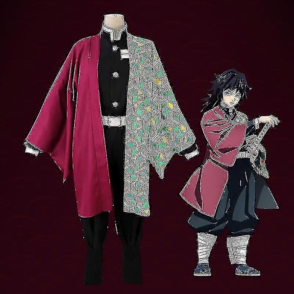 Barn Anime Demon Slayer Cosplay Kostym Set Vuxen Tanjirou Nezuko Dräkt Tomioka Giyuu 130