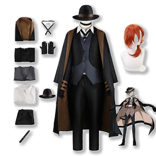 Bungo Stray Dogs Cosplay Nakahara Chuuya Halloween Kostym Anime Kläder Disfraz Vuxen Fantasi Deguisement Pojkar Man A2 Costume M