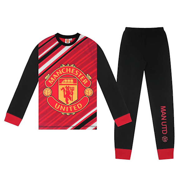 Manchester United Pojkpyjamas Långa Sublimering Officiell Fotbollspresent Red 11-12 Years