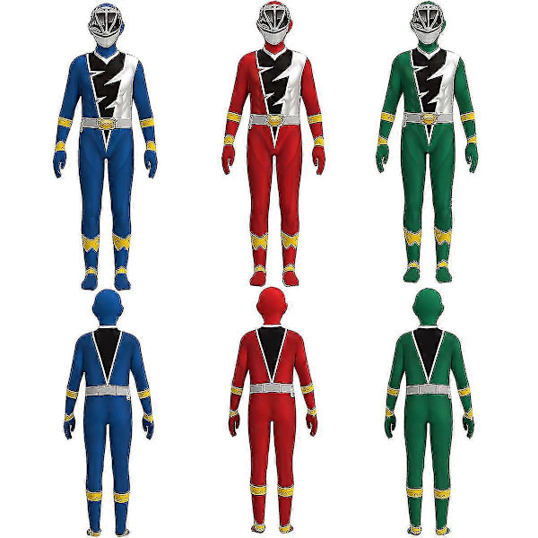 Power Rangers Dino Fury Cosplay Kostym för Barn Tri-färg Valfri Jumpsuit Z Green 120