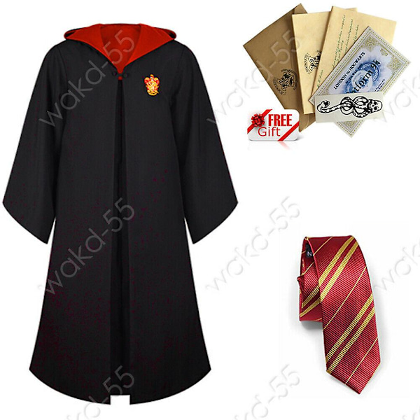 Harry Potter Magisk Rob Cosplay Kostym Kappa Barn Rollspel Slytherin greenTie xl