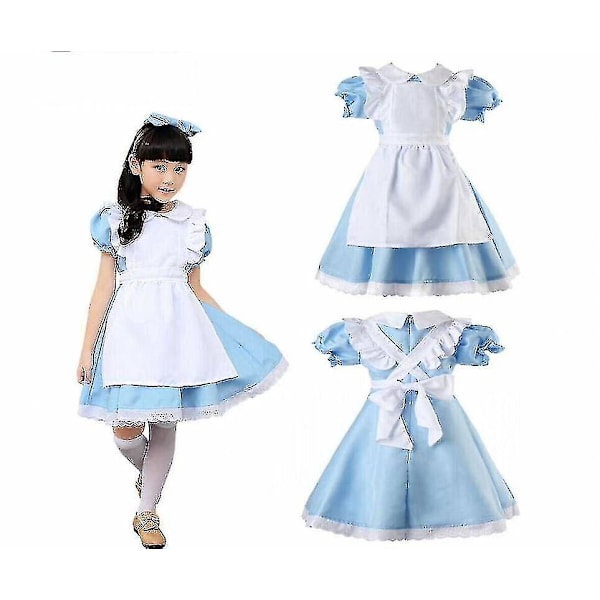 Flickor Alice Princess Kostym Wonderland Barnbok Vecka Dag I Fancy Dress Outfit _a S