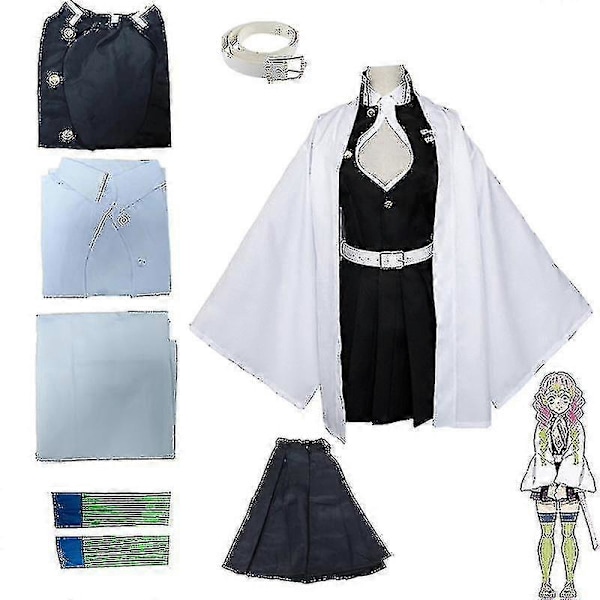 Barn Anime Demon Slayer Cosplay Kostym Set Vuxen Tanjirou Nezuko Dräkt Kanroji Mitsuri 140