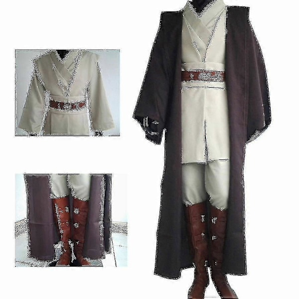 Star Wars Obi-Wan Kenobi Jedi Knight Vuxen Kostym Kappdräkt Halloween-c coffee XL