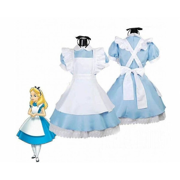 Flickor Alice Princess Kostym Wonderland Barnbok Vecka Dag I Fancy Dress Outfit _a S