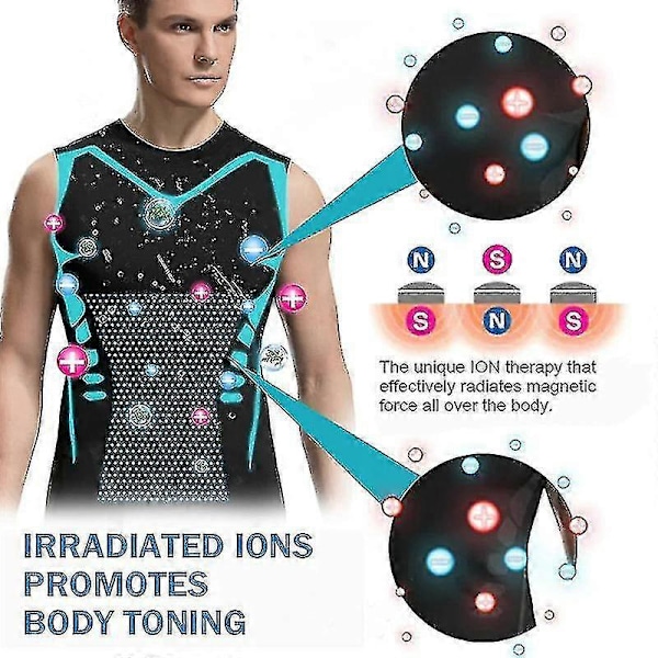 Posture Corrector Vest för män, Ionic Shaping Sleeveless Shirt S 2pcs Black