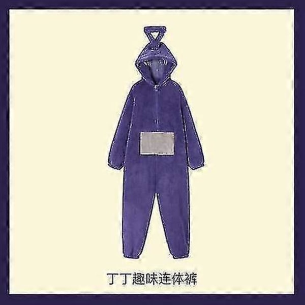 Ny Teletubbies Kostym Vuxna Lala Tinky Winky Onesies Cosplay Julpyjamas Pyjamas Halloween Djursovkläder Jumpsuit Tinky Winky Costume Adult L