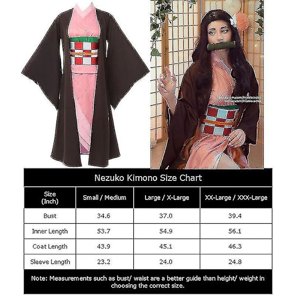 Kids Anime Demon Slayer Cosplay Kostym Set Vuxen Tanjirou Nezuko Outfit Kamado Nezuko 120cm