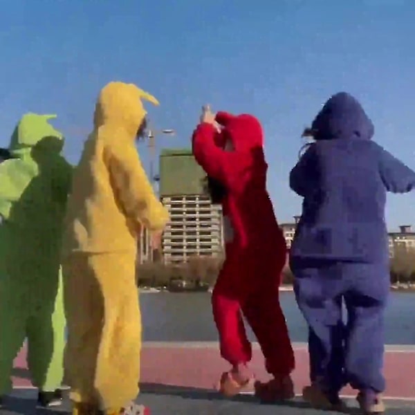 Ny Teletubbies Kostym Vuxna Lala Tinky Winky Onesies Cosplay Julpyjamas Pyjamas Halloween Djursovkläder Jumpsuit Dipsy Teletubbies Adult L