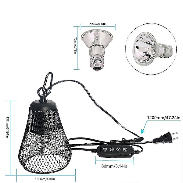 UVA UVB Reptilvärmelampa med dimbar för sköldpaddor ödlor orm