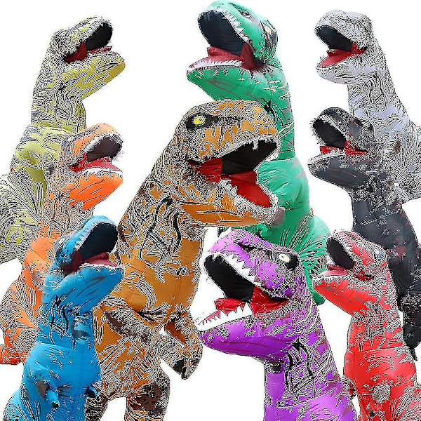 Kostymtillbehör Set Hot T Rex Dinosaurie Uppblåsbar Kostym Fest Cosplay Kostymer Fancy Maskot Anime Halloween Kostym Brown riding dinosaur Adult-150-200cm