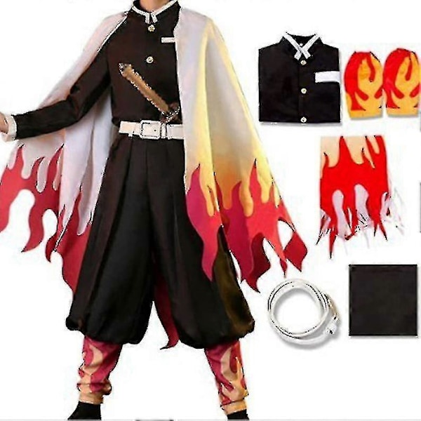 Barn Anime Demon Slayer Cosplay Kostym Set Vuxen Tanjirou Nezuko Dräkt Rengoku Kyoujurou 120