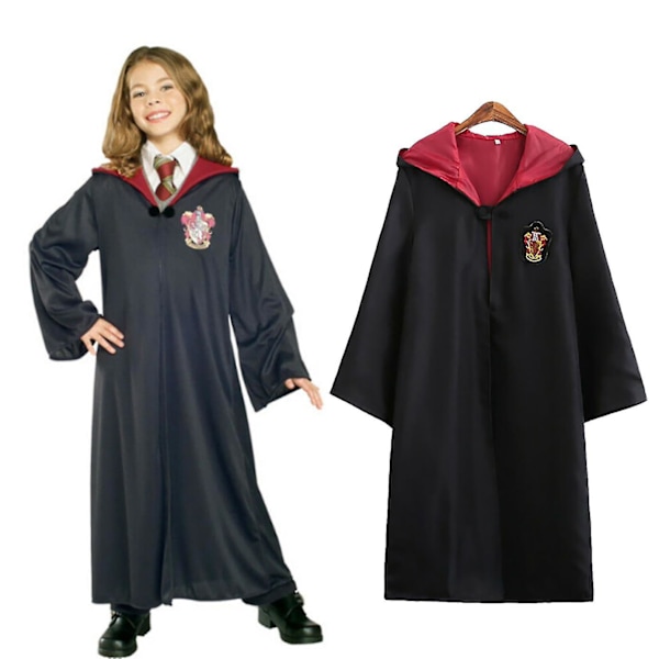 Harry Potter 6-delad Magisk Trollkarl Cosplay Maskeraddräkt Kappa Klädsel Red 145cm (9-10 years)