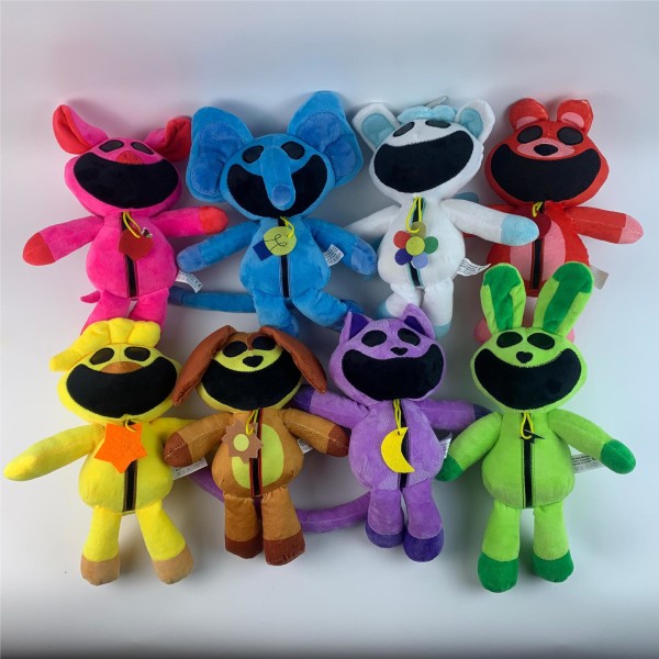 Ny Smiling Critters Plysjleke, Morsom Smiling Critters Pute, Smiling Critters Plysj Catnap Plysj blue