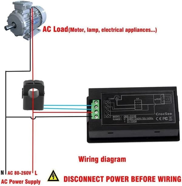 AC 80-260V 100A CRS-022B LCD display digital strømspænding, ZQKLA