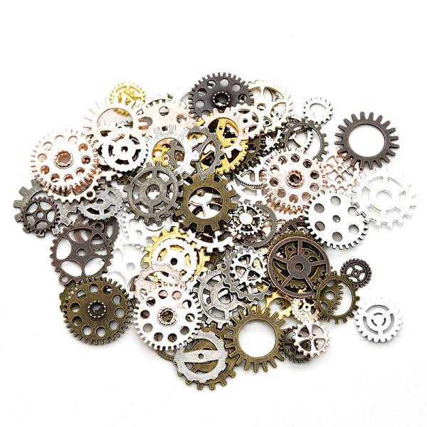 9-väriset sekoitetut metalliseosmekaaniset steampunk-vaihteet retro DIY Han, ZQKLA