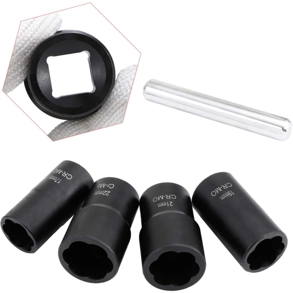 5-delt Twist Socket Sett, 1/2\" Skadet Boltuttrekker for Re,ZQKLA