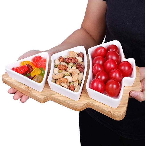 10,8 Tommer Snack Appetizer Bakke Sæt, Juletræ Dessert Servering