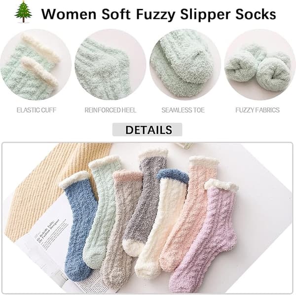 6 Par Fuzzy Sokker til Kvinder, Varme Bløde Fluffy Sokker Vinter, ZQKLA