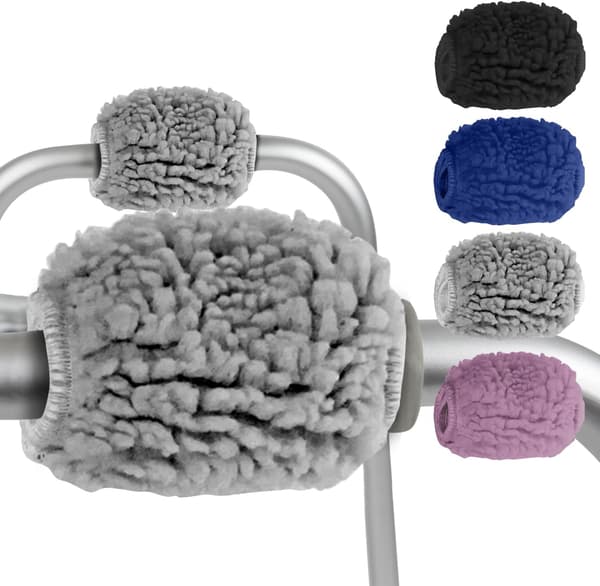 Fårskinnshandtag för rullator, 2-pack - Handskyddstillbehör för Fol,ZQKLA