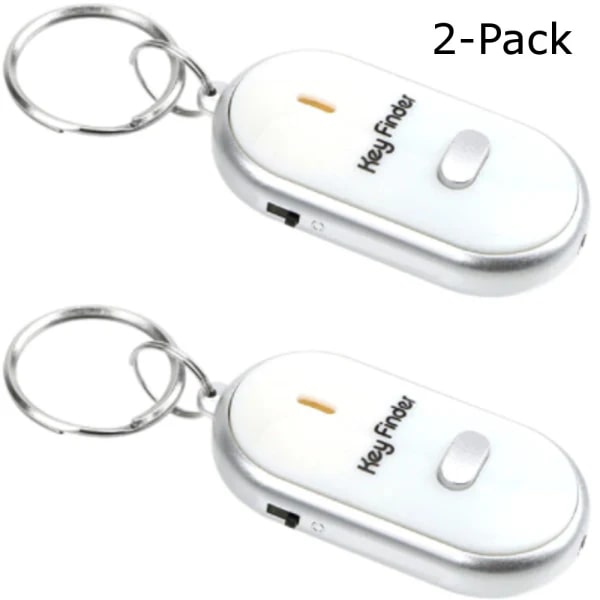 2-pack Nyckelfinnare VIT vit Keyfinder Nyckelhittare Vissla vit