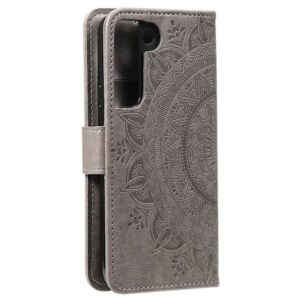 SKALO Samsung S22 Mandala Lompakkokotelo - Harmaa harmaa,su
