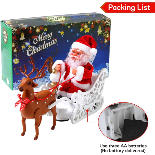 Santa Claus Doll Älg Sled Toy, 2022 Christmas Universal Elec, ZQKLA