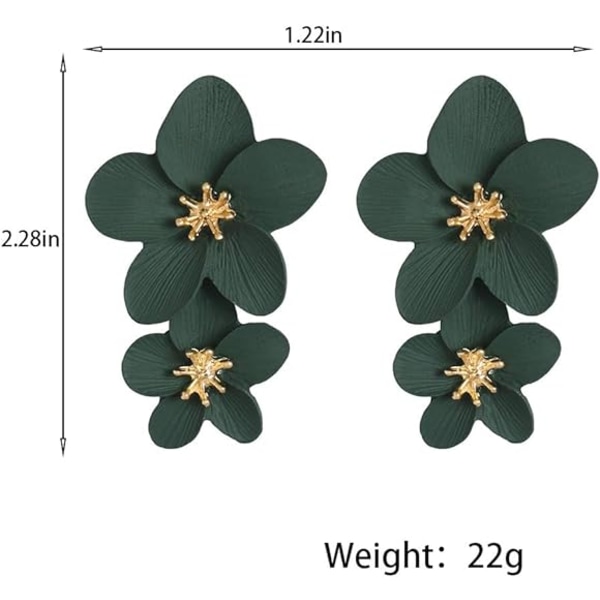 Stora blomörhängen för kvinnor - Blomörhängen i metall, Chi,ZQKLA