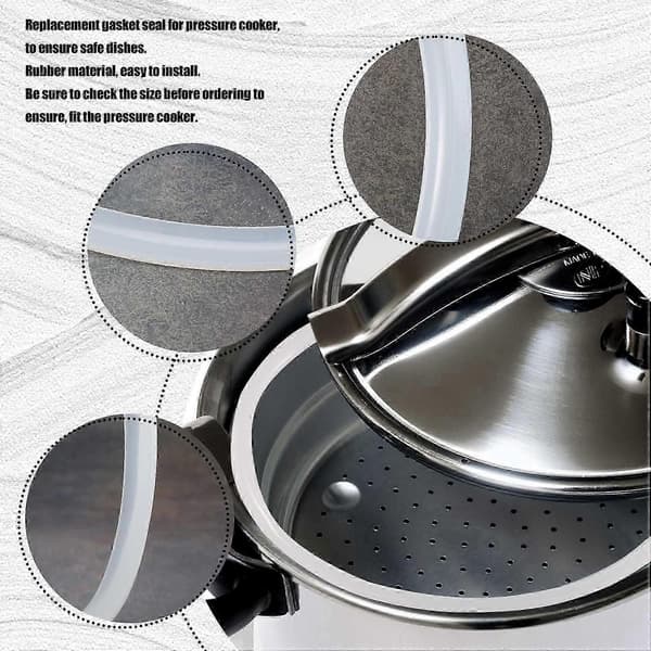 26 cm indre gummipakning for trykkoker, hvit
