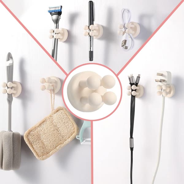 3-pack Silikon Tandborsthållare, Multifunktionell Klibbig Hängare, Vägg