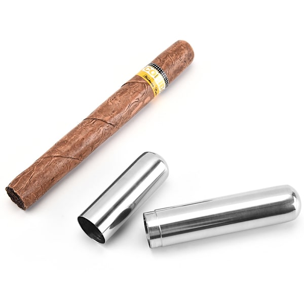 Cigar Etui Rør, 2 Pak Portable Rustfrit Stål Cigaræske, ZQKLA