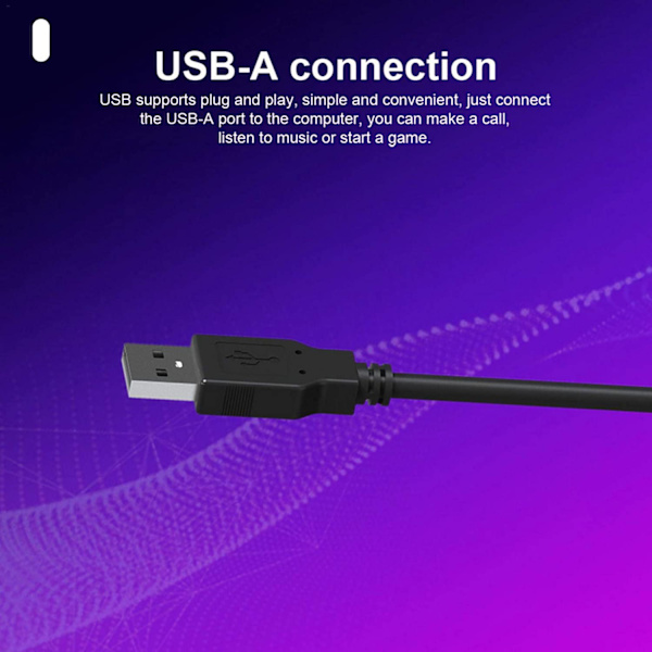 Datamaskinhodetelefon med mikrofon 9D Stereohodetelefon USB-hodetelefoner, ZQKLA