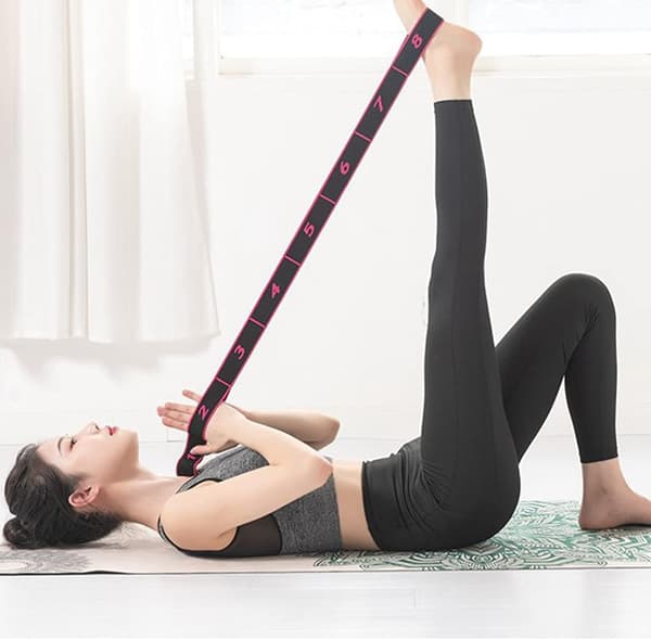 2-pack 8-sektions Yoga Elastiska Band, Justerbart Stretchbälte för