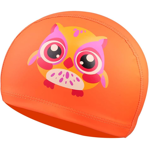 Badmössa för Barn (Orange, Uggla) - Badmössa för Barn Pojkar Flickor, ZQKLA