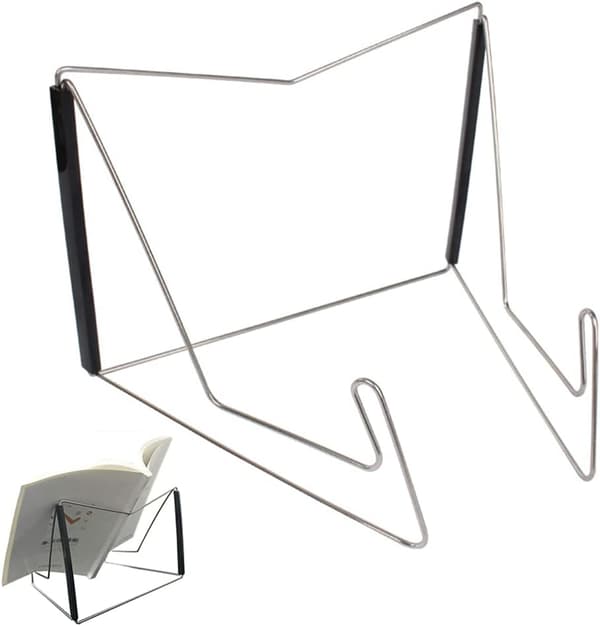 Justerbart metall bokstativ Sammenleggbart lesebokstativ Fold, ZQKLA