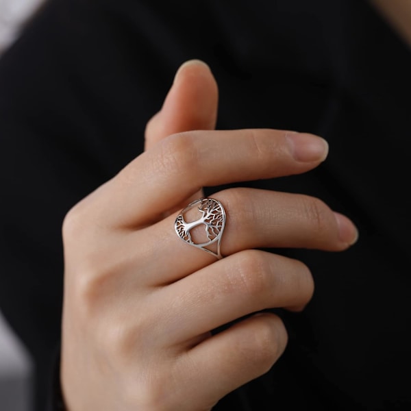 Yggdrasil Livets Träd Ring Viking Amulett, ZQKLA