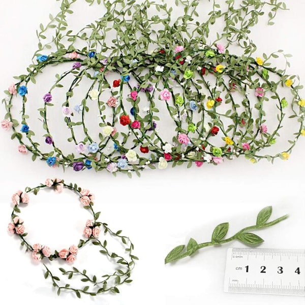 FUJIE 3 Rullar Konstgjorda Rankor Konstgjorda Silkeblad Band S,ZQKLA