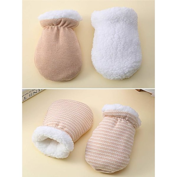 3 Par Varme Bomulls Babyvotter Vintervotter for B,ZQKLA